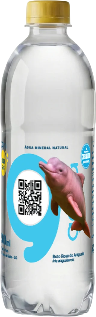 Garrafa Goyá 500ml, rótulo Boto-rosa do Araguaia