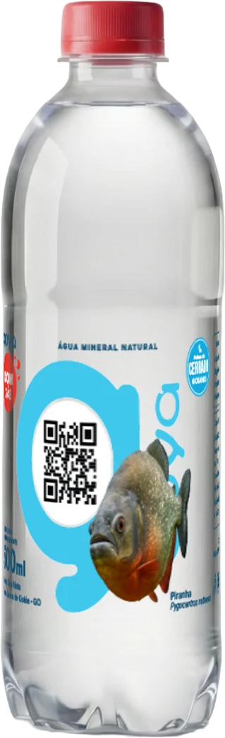 Garrafa Goyá 500ml, rótulo Piranha